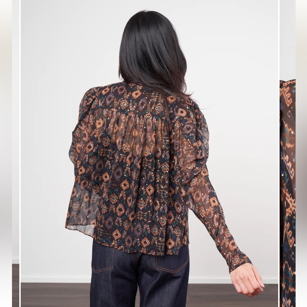 NWT $425 Ulla Johnson 100% Silk Ada Garnet Blouse Shirt - Picture 3 of 10